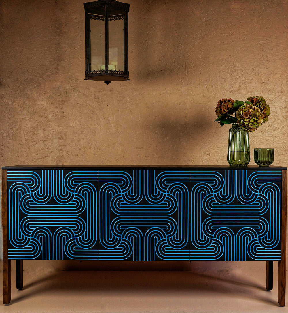 Loop Sideboard Black 3 door freeshipping - CoucouManou